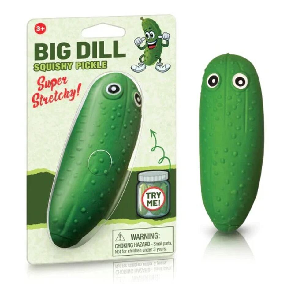 🔥Big Dill Squishy Pickle Super Stretch Green Stress Relief BNWT🔥